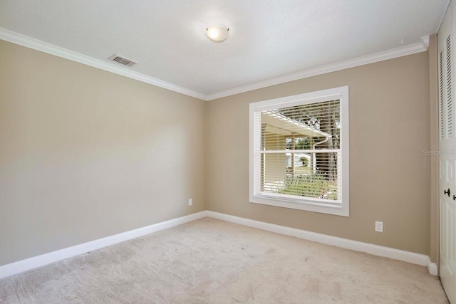 2320 Wekiva Ridge Rd, Apopka, FL 32712 - spare room featuring crown molding, baseboards, and light carpet