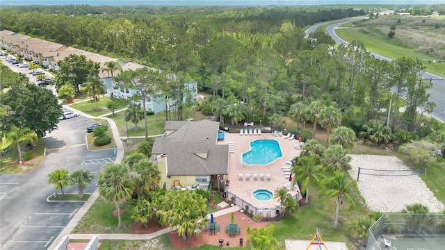 2020 Royal Bay Blvd Unit 91, Kissimmee, FL 34746 - aerial view of property and surrounding area featuring a pool and a forest