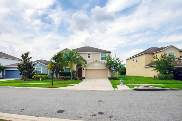 1748 Thetford Cir, Orlando, FL 32824 - view of front of property with concrete driveway, a garage, and a front yard