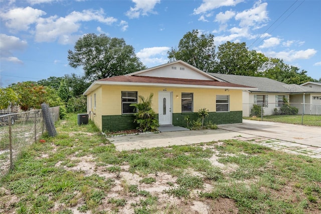 450 S Buena Vista Ave, Orlando, FL 32835 - view of front facade with concrete block siding, cooling unit, and a shingled roof