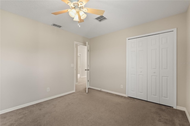 1227 Juniper Hammock St, Winter Garden, FL 34787 - unfurnished bedroom with carpet, baseboards, a closet, and ceiling fan