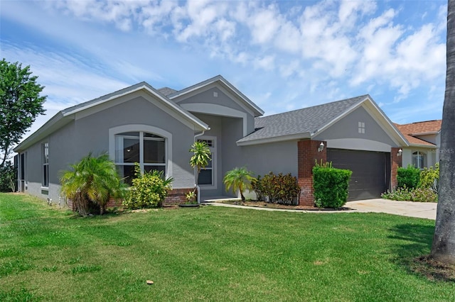 468 Jaybee Ave, Davenport, FL 33897 - ranch-style home with an attached garage, brick siding, and a front yard