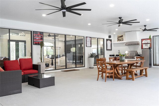 6917 Roman Ct, Clermont, FL 34714 - dining room featuring recessed lighting and ceiling fan