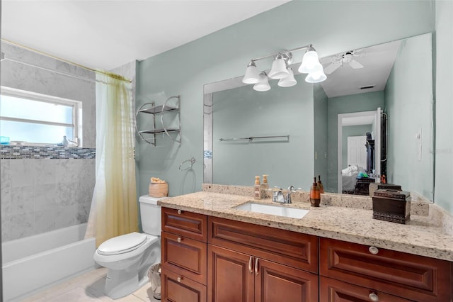 7500 NW 66th Ter, Tamarac, FL 33321 - bathroom with shower / bath combo with shower curtain, toilet, vanity, tile patterned floors, and ensuite bath