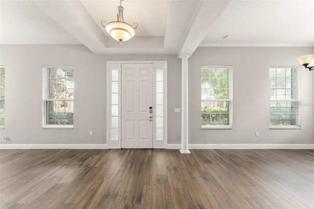 5032 Beach River Rd, Windermere, FL 34786 - entrance foyer with dark wood-style flooring, healthy amount of natural light, and baseboards