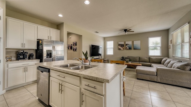 600 Buchannan Dr, Davenport, FL 33837 - kitchen featuring a sink, appliances with stainless steel finishes, open floor plan, plenty of natural light, and recessed lighting