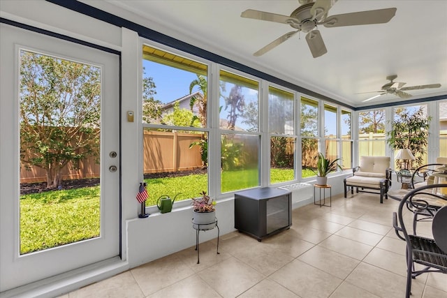 2344 Whispering Maple Dr, Orlando, FL 32837 - sunroom / solarium featuring ceiling fan