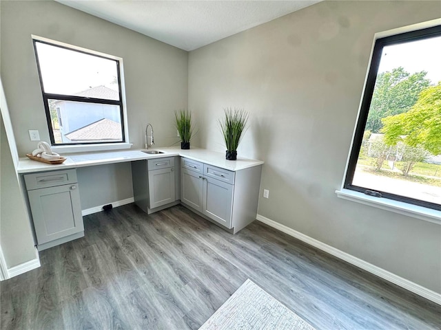 107 Grove St, Orlando, FL 32835 - unfurnished office featuring light wood finished floors, baseboards, a sink, and plenty of natural light