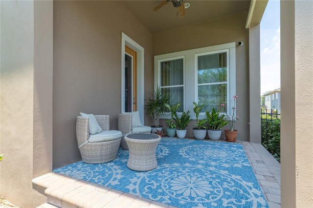 8268 Bellow St, Orlando, FL 32827 - view of patio / terrace with a ceiling fan