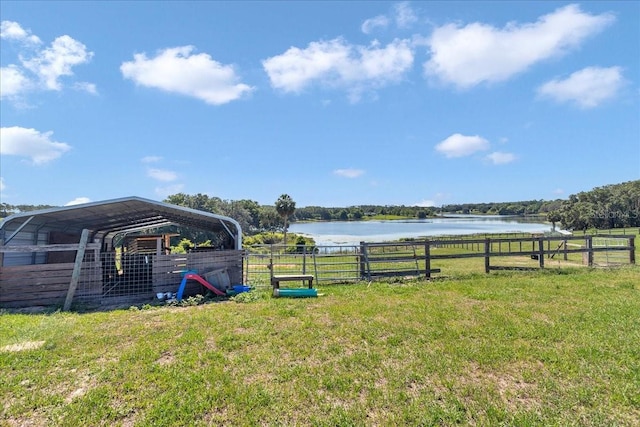 16386 SE 156th Place Rd, Weirsdale, FL 32195 - view of yard with a water view and a carport