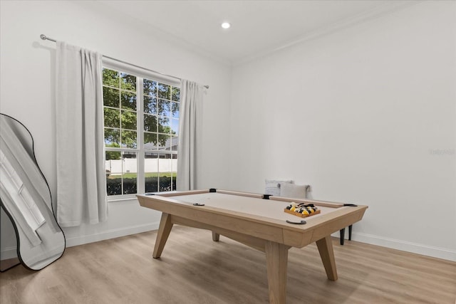 356 Via Tuscany Loop, Lake Mary, FL 32746 - game room featuring ornamental molding, baseboards, light wood-style floors, pool table, and recessed lighting