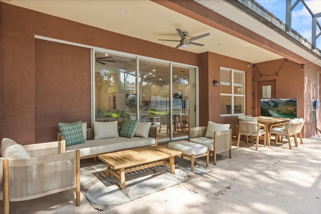 356 Via Tuscany Loop, Lake Mary, FL 32746 - view of patio / terrace with ceiling fan, an outdoor hangout area, and outdoor dining area