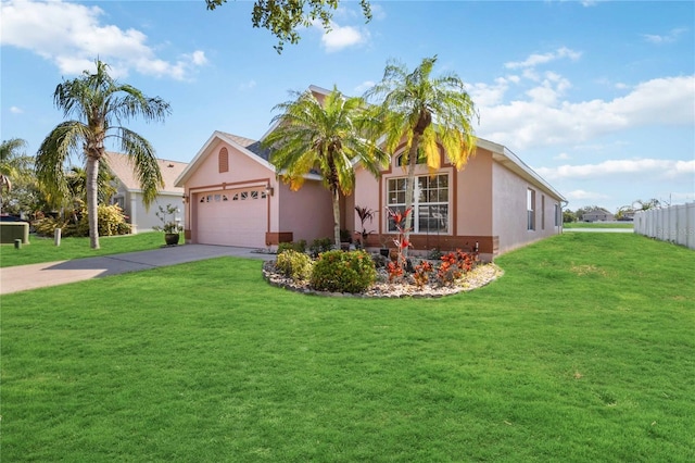 2481 Deer Creek Blvd, Saint Cloud, FL 34772 - single story home featuring an attached garage, a front lawn, driveway, and stucco siding