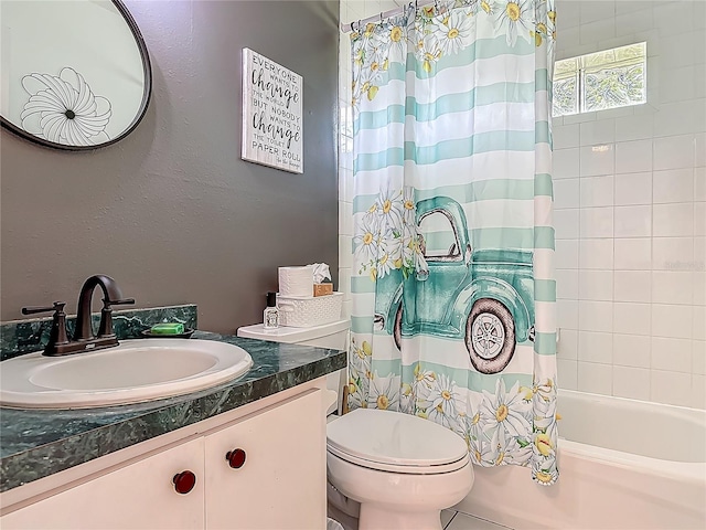 3104 Lime Tree Dr, Edgewater, FL 32141 - full bathroom with vanity, shower / bath combo, and toilet