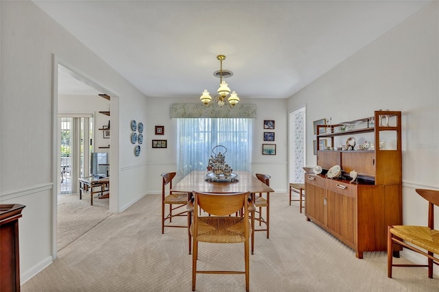 2040 Mohawk Trl, Maitland, FL 32751 - dining space with a chandelier and light colored carpet