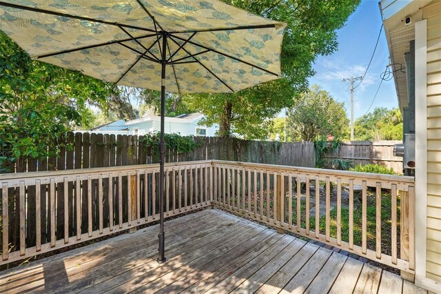 205 S Highland Ave, Apopka, FL 32703 - wooden deck with a fenced backyard