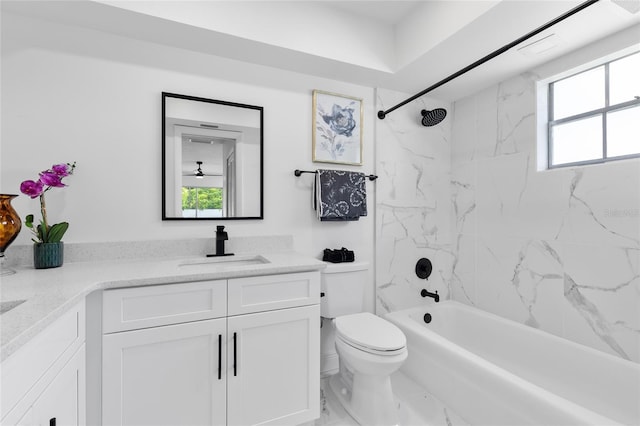 2903 Clear Way, Orlando, FL 32805 - full bathroom featuring vanity, healthy amount of natural light, and marble finish flooring