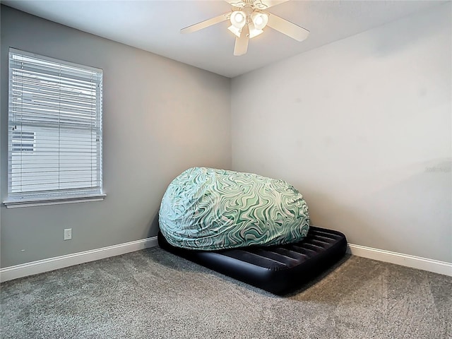 3213 Kentshire Blvd, Ocoee, FL 34761 - sitting room featuring baseboards, carpet, and a ceiling fan