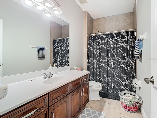 3213 Kentshire Blvd, Ocoee, FL 34761 - bathroom with tile patterned flooring, vanity, toilet, and a shower with shower curtain