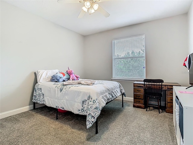 3213 Kentshire Blvd, Ocoee, FL 34761 - bedroom with light colored carpet, baseboards, and a ceiling fan