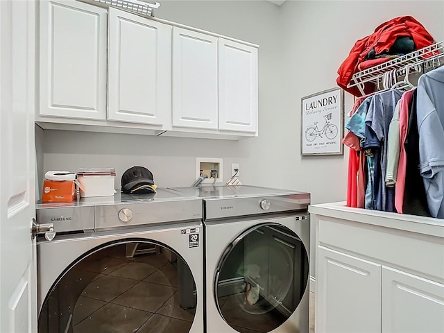 3213 Kentshire Blvd, Ocoee, FL 34761 - laundry area with independent washer and dryer, cabinet space, and tile patterned flooring
