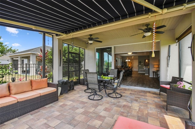 2941 Marlberry Ln, Clermont, FL 34714 - view of patio / terrace featuring a ceiling fan, an outdoor hangout area, and outdoor dining space