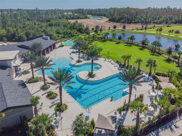 2941 Marlberry Ln, Clermont, FL 34714 - drone / aerial view of a pool area and a nearby body of water