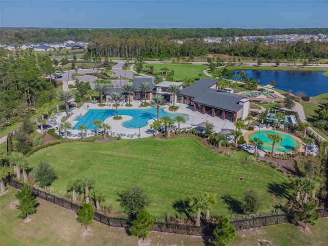 2941 Marlberry Ln, Clermont, FL 34714 - aerial view of a pool area and a large body of water