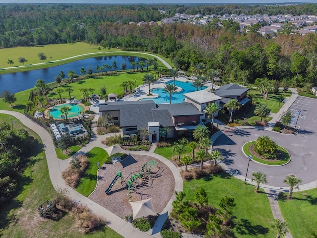2941 Marlberry Ln, Clermont, FL 34714 - bird's eye view of a pool and a large body of water
