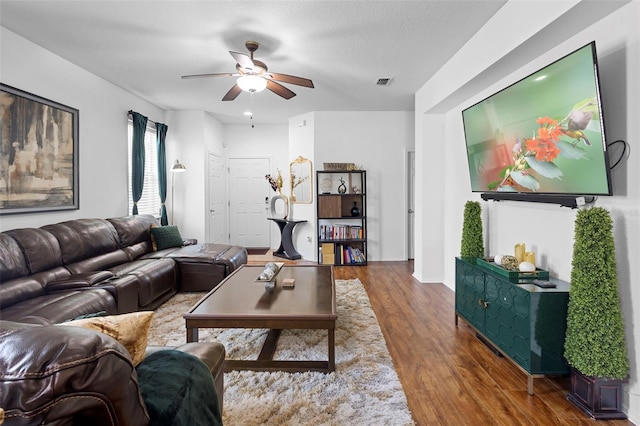 30245 Cheval St, Mount Dora, FL 32757 - living area featuring wood finished floors and a ceiling fan