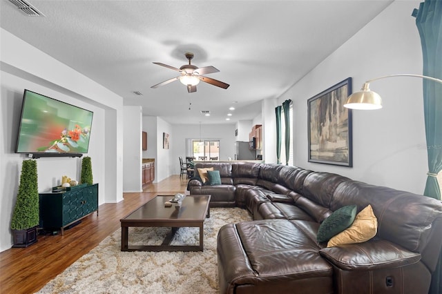 30245 Cheval St, Mount Dora, FL 32757 - living area with ceiling fan and wood finished floors