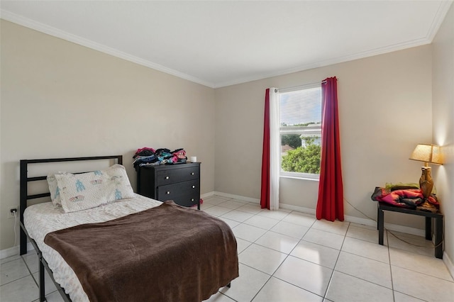 4208 Lugano Ct, Kissimmee, FL 34746 - bedroom with ornamental molding, baseboards, and light tile patterned flooring