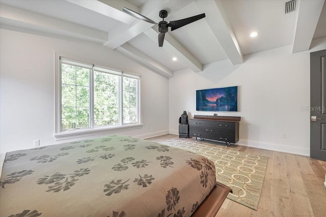 521 S Phelps Ave, Winter Park, FL 32789 - bedroom with light wood-style flooring, baseboards, recessed lighting, and ceiling fan