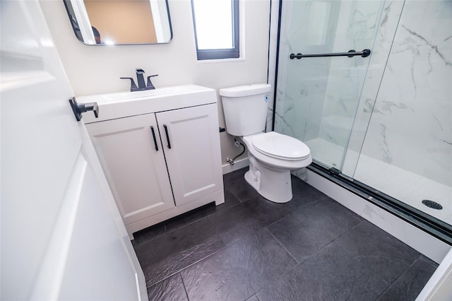 1403 Cummings Ave, Avon Park, FL 33825 - full bathroom with a marble finish shower, toilet, vanity, and a baseboard heating unit