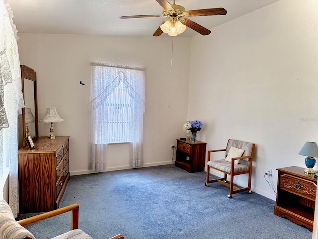 204 Holland St, Lake Wales, FL 33859 - sitting room featuring carpet floors, ceiling fan, and baseboards