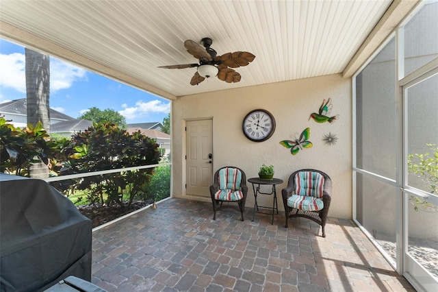 7003 Cupseed Ln, Harmony, FL 34773 - sunroom with a ceiling fan