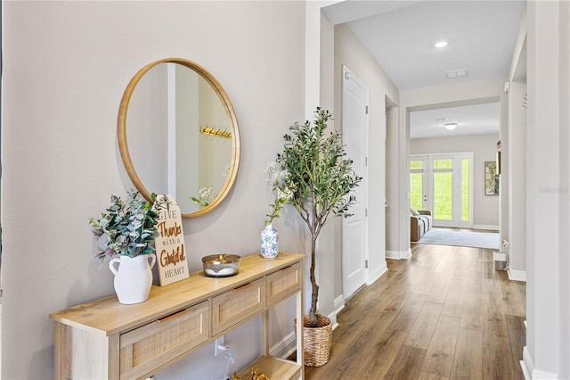 16013 Silver Brook Way, Winter Garden, FL 34787 - hall featuring wood finished floors, baseboards, and recessed lighting