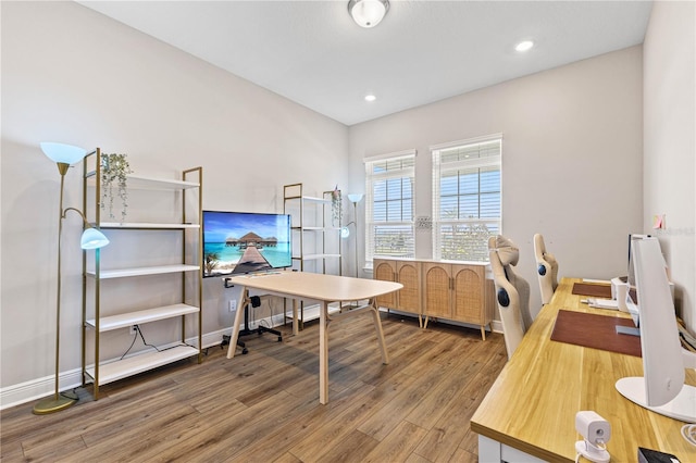 16013 Silver Brook Way, Winter Garden, FL 34787 - office with wood finished floors, baseboards, and recessed lighting