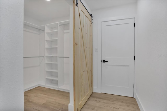 4201 Mizell St, Orlando, FL 32812 - walk in closet with light wood-type flooring and a barn door