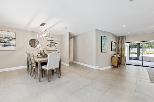 1327 Bridgeport Dr, Winter Park, FL 32789 - dining space with a chandelier and recessed lighting