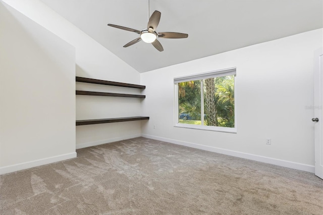 1327 Bridgeport Dr, Winter Park, FL 32789 - unfurnished room featuring carpet, ceiling fan, and lofted ceiling