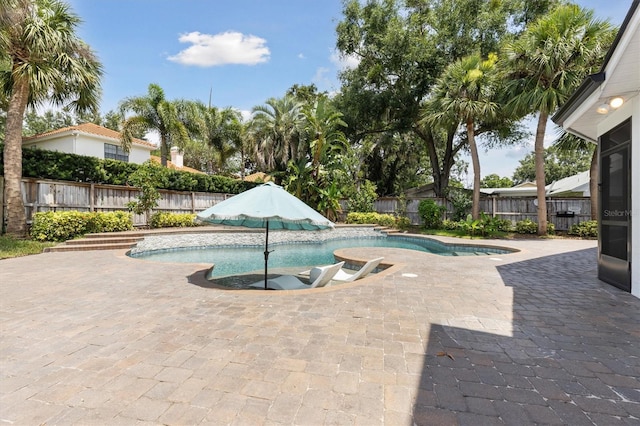 1327 Bridgeport Dr, Winter Park, FL 32789 - view of pool with a fenced backyard and a patio