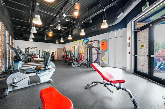 652 Benoi Dr, Davenport, FL 33896 - workout area featuring french doors