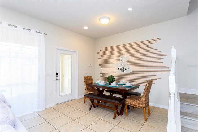 1979 Majorca Dr, Kissimmee, FL 34747 - dining space featuring light tile patterned floors, recessed lighting, and baseboards