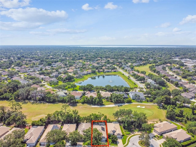 404 Sotheby Way, Debary, FL 32713 - aerial view of residential area with property boundaries highlighted, a large body of water, and a golf club