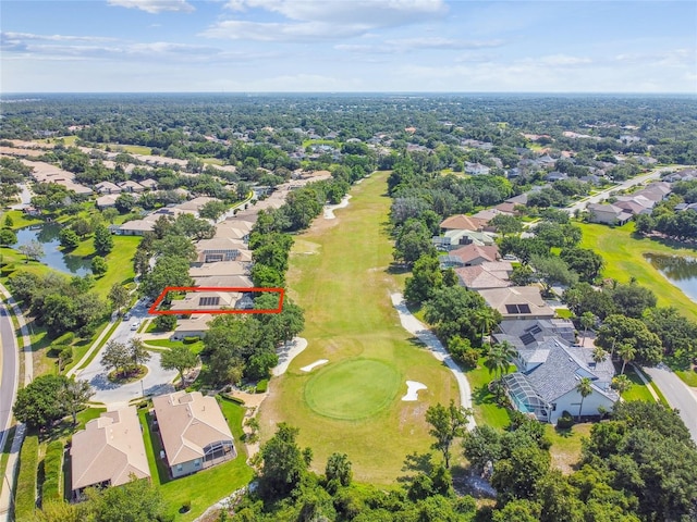 404 Sotheby Way, Debary, FL 32713 - aerial perspective of suburban area with a golf club, a large body of water, and property parcel outlined