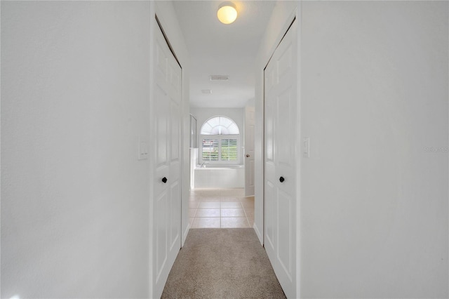 10955 Lemay Dr, Clermont, FL 34711 - corridor featuring light carpet and light tile patterned flooring