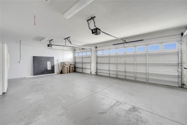 10955 Lemay Dr, Clermont, FL 34711 - garage with a garage door opener and freestanding refrigerator