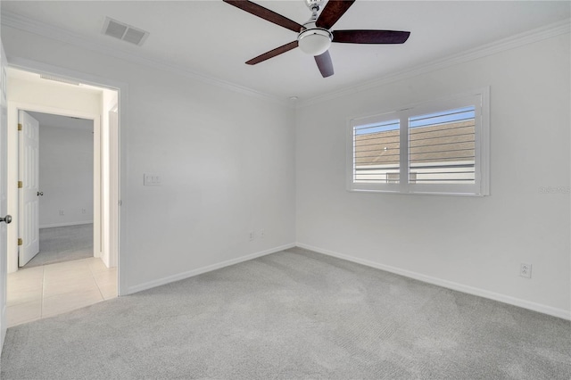 10955 Lemay Dr, Clermont, FL 34711 - unfurnished room with carpet flooring, a ceiling fan, and ornamental molding