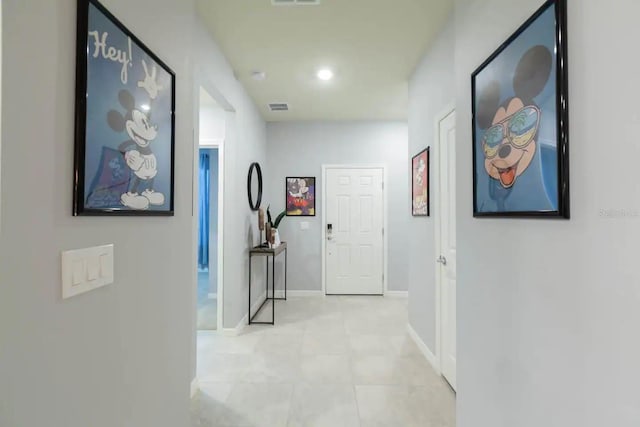 271 Jetty Way, Davenport, FL 33897 - hall with light tile patterned flooring, baseboards, and recessed lighting